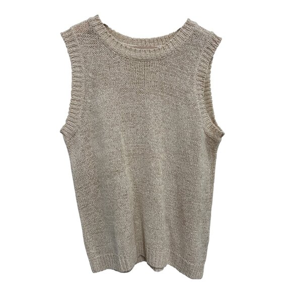 Philosophy Republic Clothing Sweater Size Large Sleeveless Knit Tank Top Neutral - Picture 1 of 7
